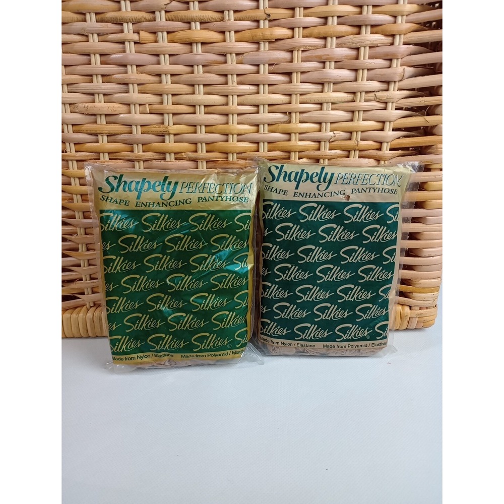 VTG SILKIES Shape‎ Enhancing Shapely Perfection PANTYHOSE Large Nude 2 Packs